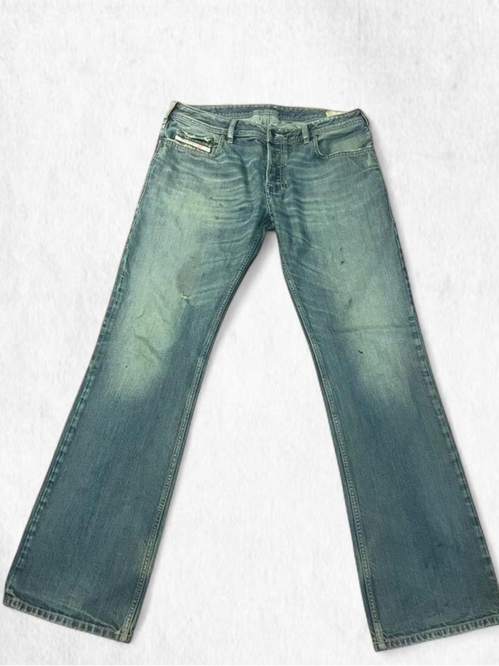 Diesel bootcut Zatiny blue denim jeans green over dyed 
Size 34x32